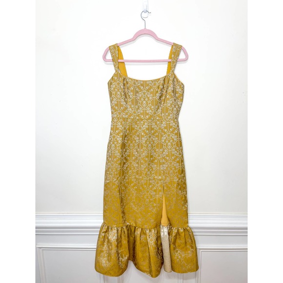 Sachin + Babi Gold Metallic Midi Dress - Picture 2 of 7
